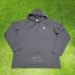NIKE Jordan Hoodie XL 24x29 Black Jumpman Embroidered-Logo